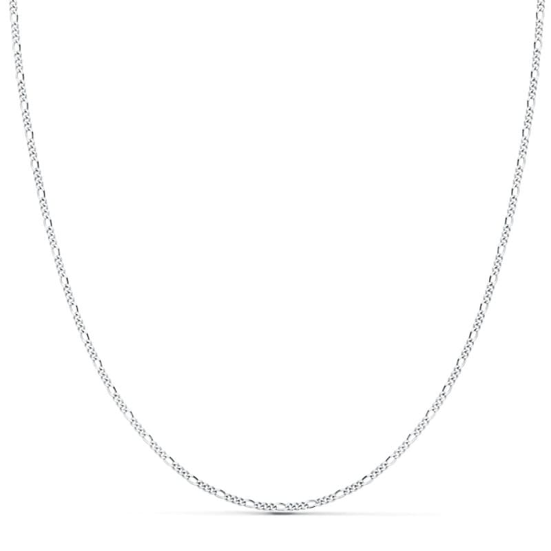 Collier Chaine Or 18 Carats 750/000 Blanc Maille Figaro - 40cm