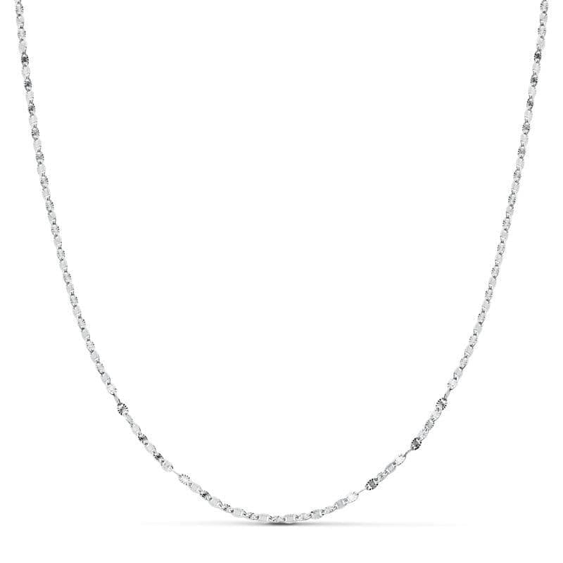 Collier Chaine Or 18 Carats 750/000 Blanc Maille Marine - 45cm