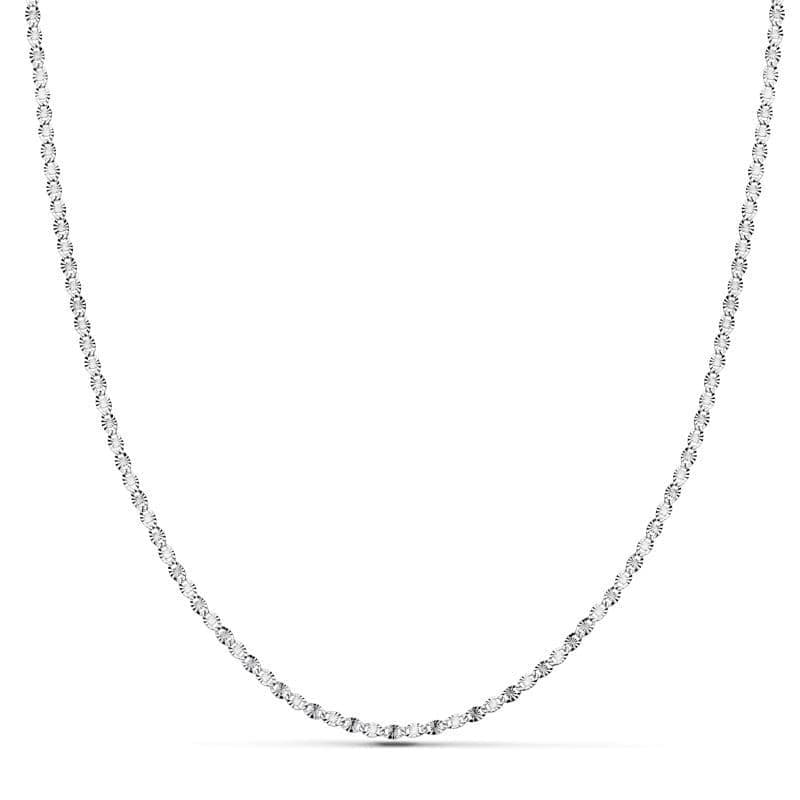 Collier Chaine Or 18 Carats 750/000 Blanc Maille Marine - 50cm