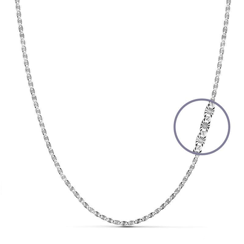 Collier Chaine Or 18 Carats 750/000 Blanc Maille Marine - 45cm