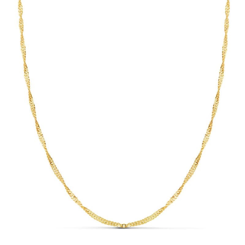 Collier Chaine Or 18 Carats 750/000 Jaune Maille Singapour - 50cm