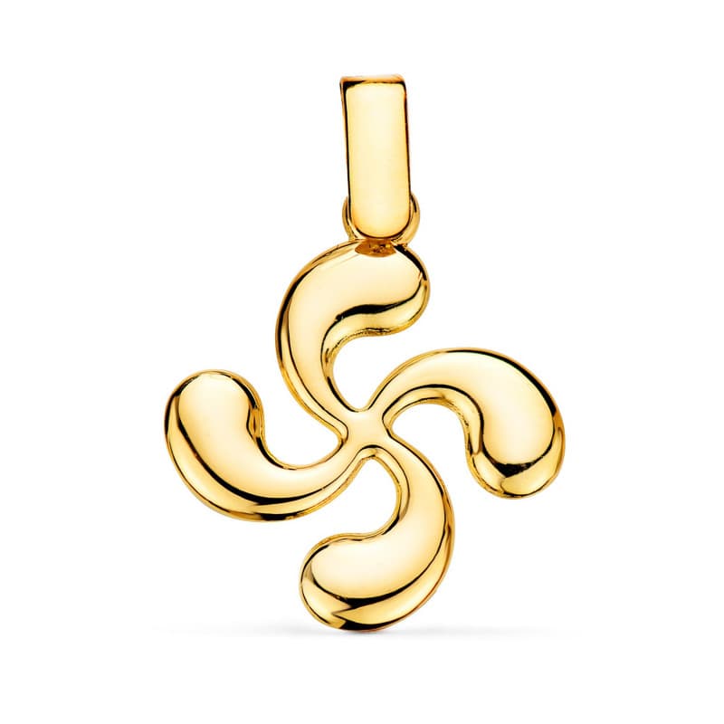Pendentif Or 18 Carats 750 Jaune - Croix Basque Lauburu - Chaines Offertes