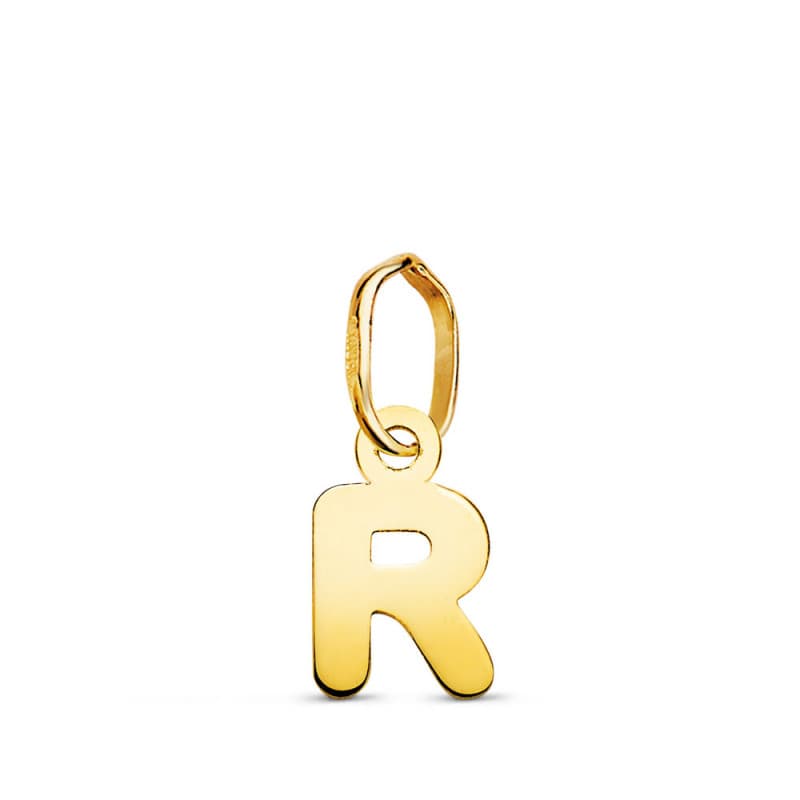 Pendentif Or 18 Carats 750 Jaune - Initiale Lettre "R" - Chaine Offerte