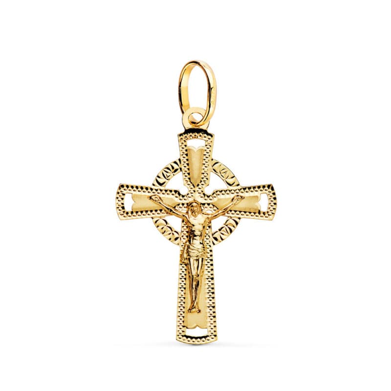 Pendentif - Médaille Christ sur la Croix Or 18 Carats 750 Jaune - Chaines Offertes