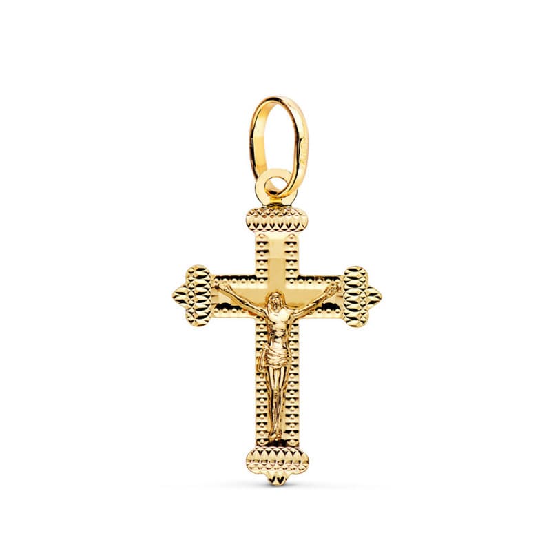 Pendentif - Médaille Christ sur la Croix Or 18 Carats 750 Jaune - Chaines Offertes