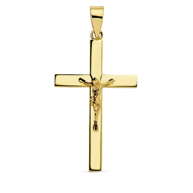 Pendentif - Médaille Christ sur la Croix Or 18 Carats 750 Jaune - Chaines Offertes