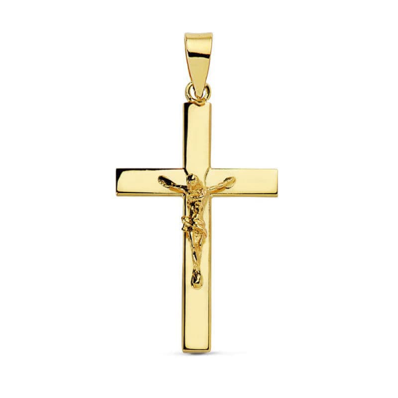 Pendentif - Médaille Christ sur la Croix Or 18 Carats 750 Jaune - Chaines Offertes