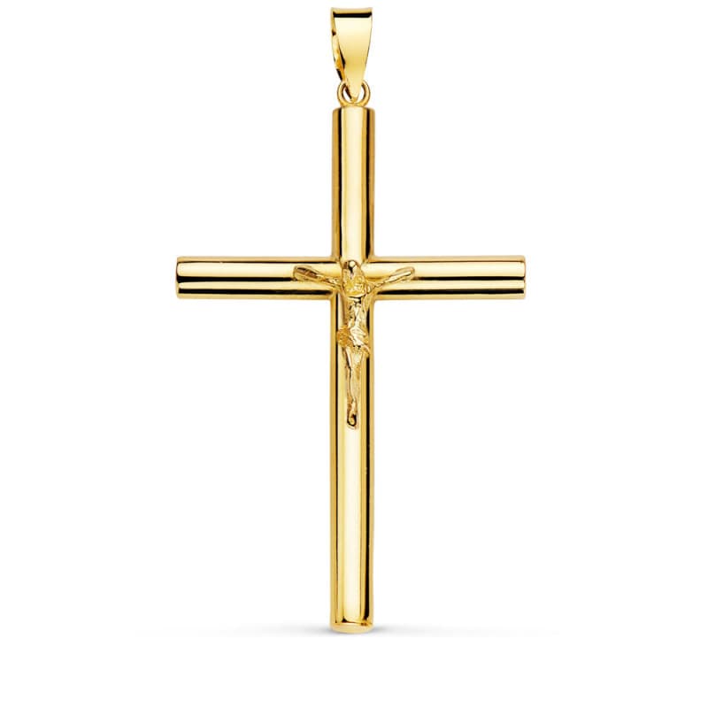 Pendentif - Médaille Christ sur la Croix Or 18 Carats 750 Jaune - Chaines Offertes