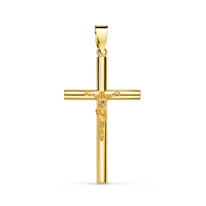 Pendentif - Médaille Christ sur la Croix Or 18 Carats 750 Jaune - Chaines Offertes