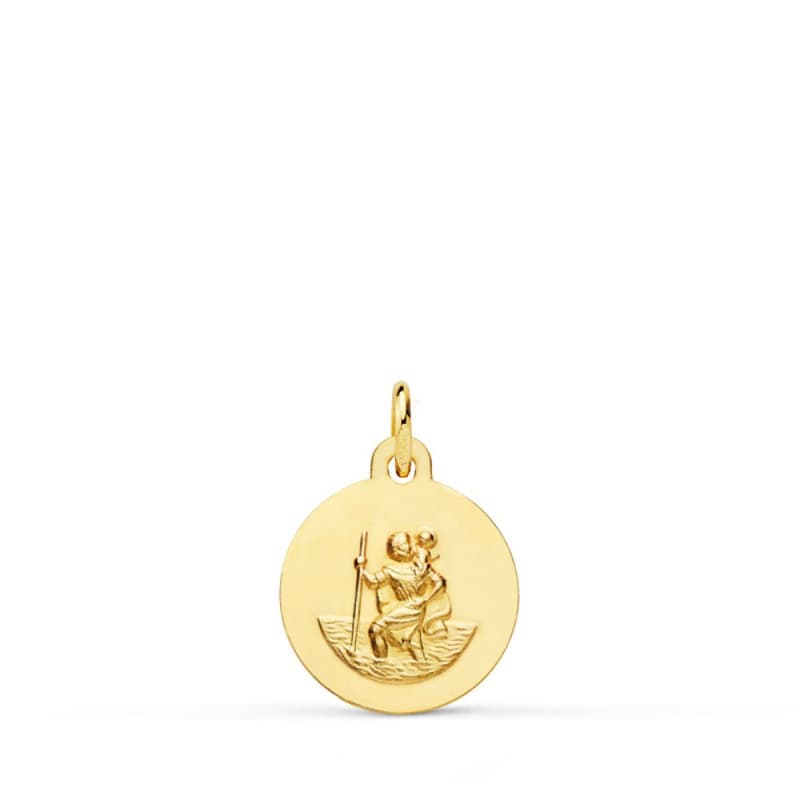 Médaille Or 18 Carats 750 Jaune Saint Christophe 12mm - Chaßne et Gravure Offertes