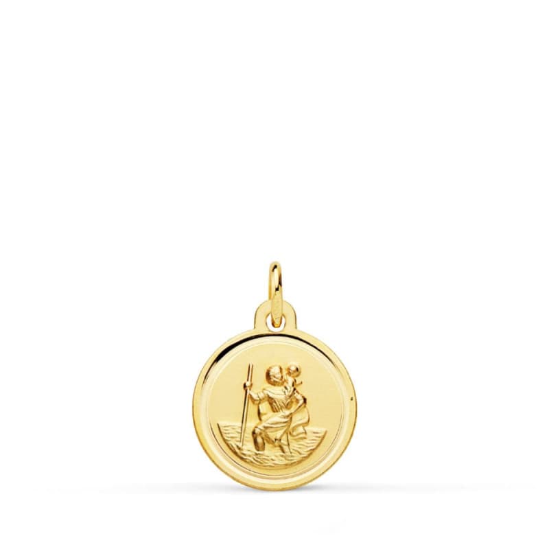 Médaille Or 18 Carats 750 Jaune Saint Christophe 12mm - Chaßne et Gravure Offertes