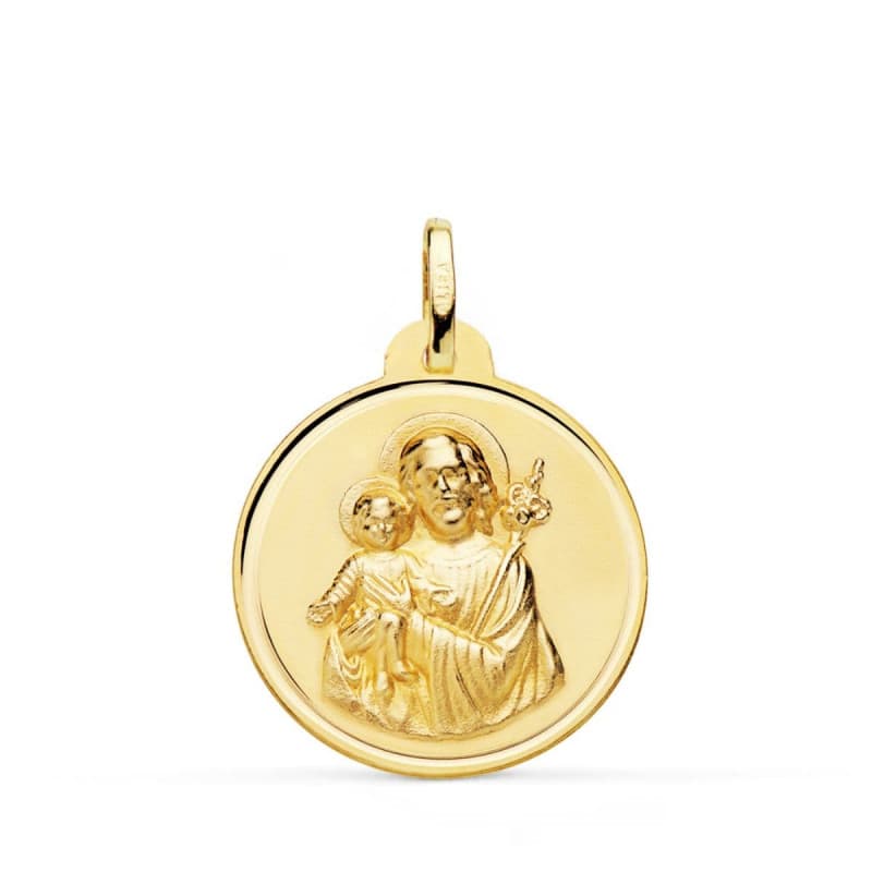 Médaille Or 18 Carats 750 Jaune Saint Joseph 24mm - Chaßnes et Gravure Offertes