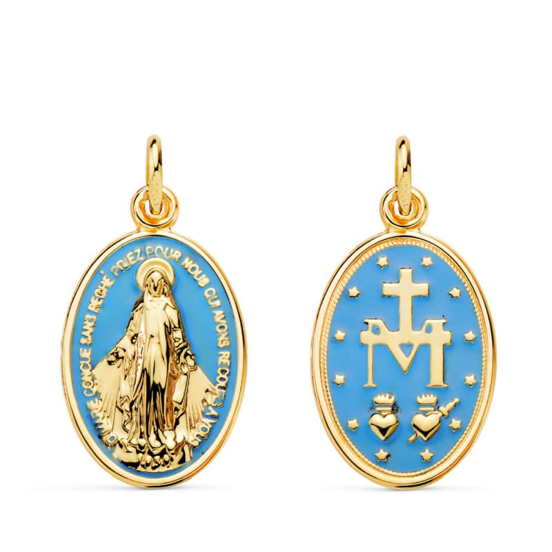 Médaille Or 18 Carats 750 Jaune Vierge Miraculeuse - Chaßne Offerte