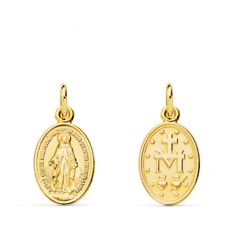 Médaille Or 18 Carats 750 Jaune Vierge Miraculeuse - Chaßne Offerte