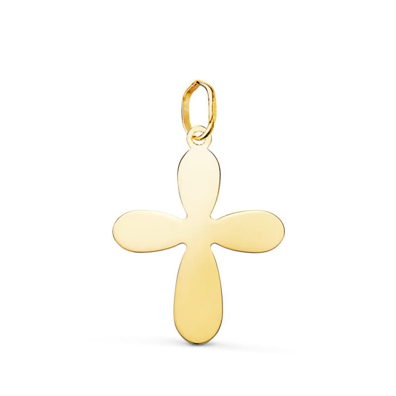 Pendentif Médaille Or 18 Carats 750 Jaune - Croix du Baptême - Chaine Offerte - Moyenne