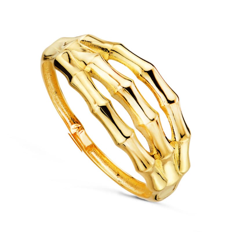 Bague Or 18 Carats 750 Jaune - Motif Bambous