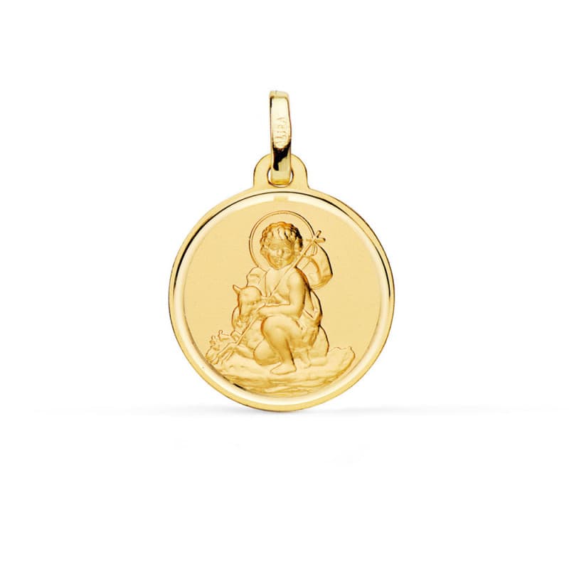 Médaille Or 18 Carats 750 Jaune Saint Jean Baptiste 18mm - Chaînes et Gravure Offertes