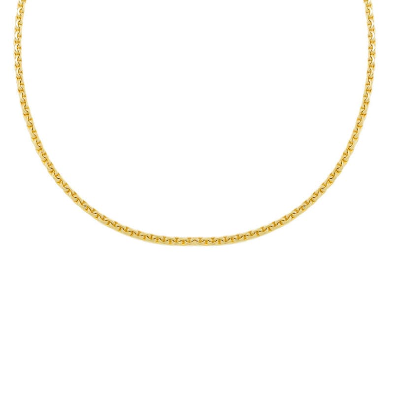 Collier Or 18 Carats 750/000 Maille Haricot Jaune - Femme
