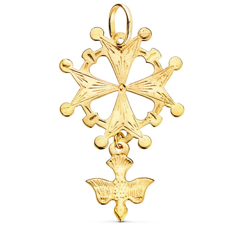 Pendentif Médaille Or 18 Carats 750 Jaune Croix Huguenote - Chaines Offertes