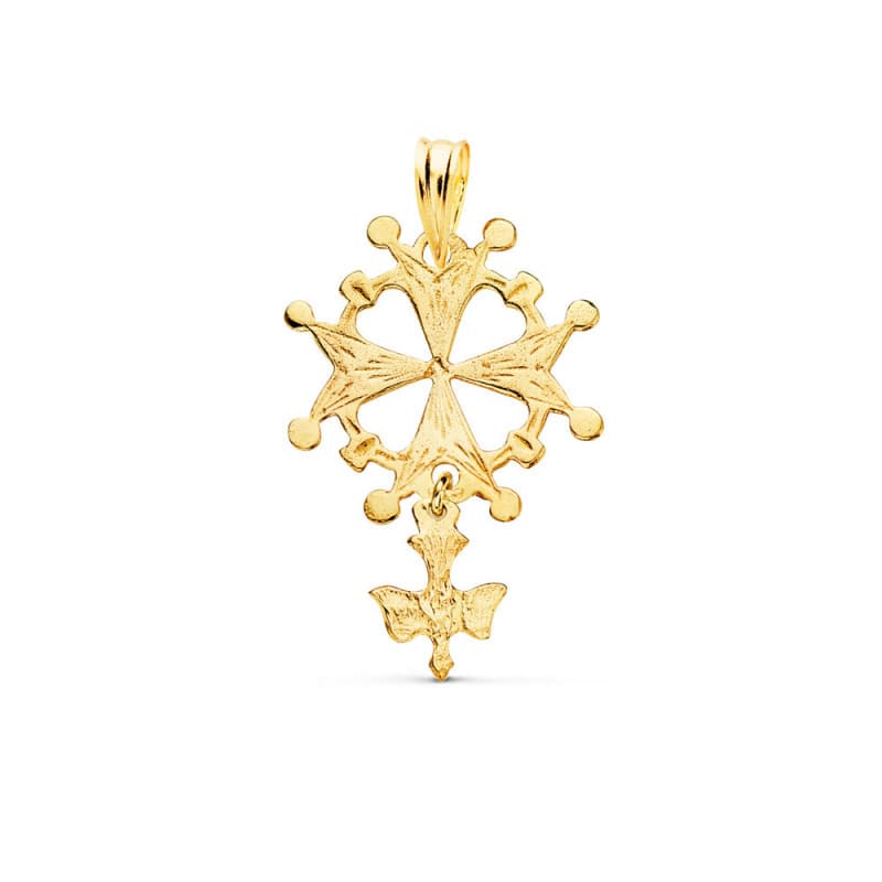 Pendentif Médaille Or 18 Carats 750 Jaune Croix Huguenote - Chaines Offertes