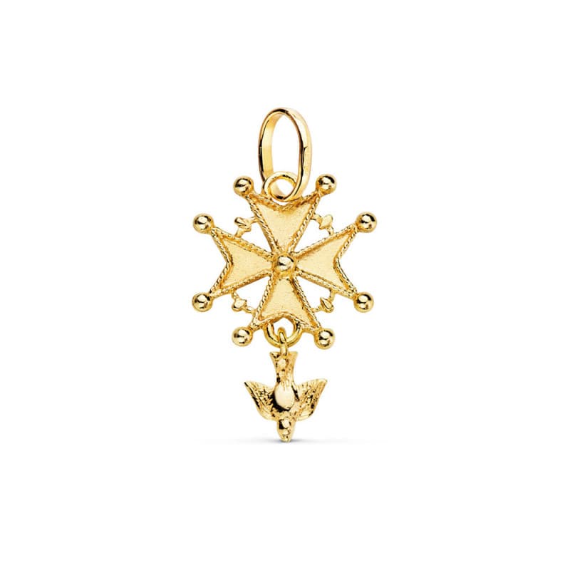 Pendentif Médaille Or 18 Carats 750 Jaune Croix Huguenote - Chaines Offertes