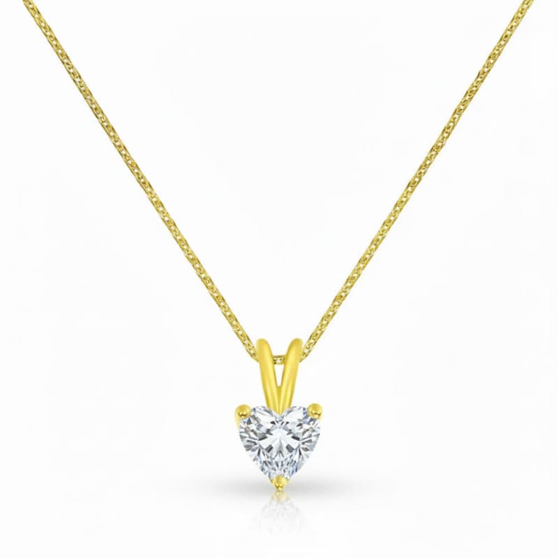 Collier - Pendentif Or Jaune Zirconium Coeur - Femme
