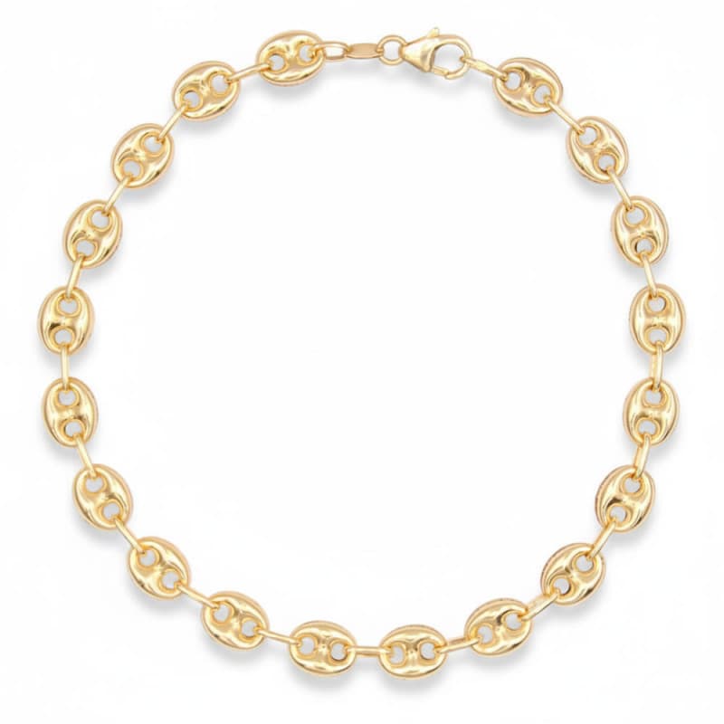 Bracelet Or 18 Carats 750/000 Maille Grain de Café Jaune - Homme ou Femme