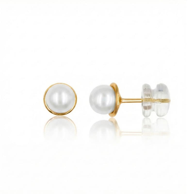 Boucles d'Oreilles Perles de Culture - Or Jaune - Femme
