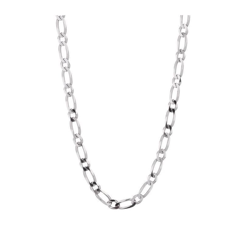 Collier / Chaîne Homme Argent 925 - Maille Figaro Alternée 1+1 - 60cm