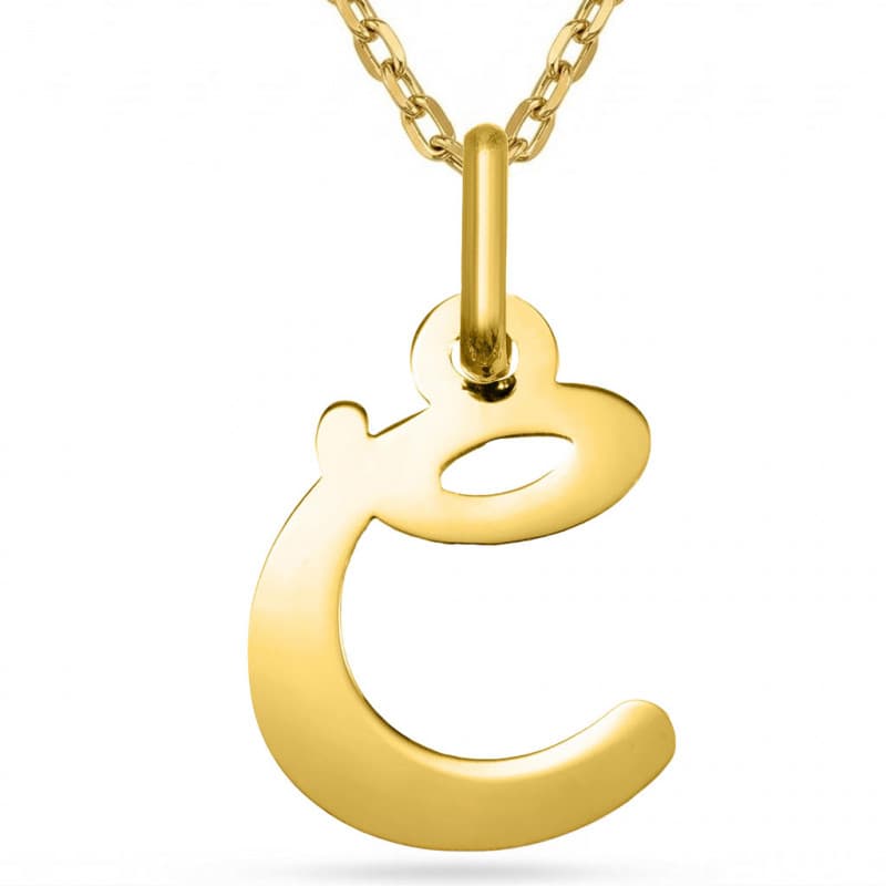 Pendentif Or Jaune - Initiale Lettre "C" - Chaine Offerte