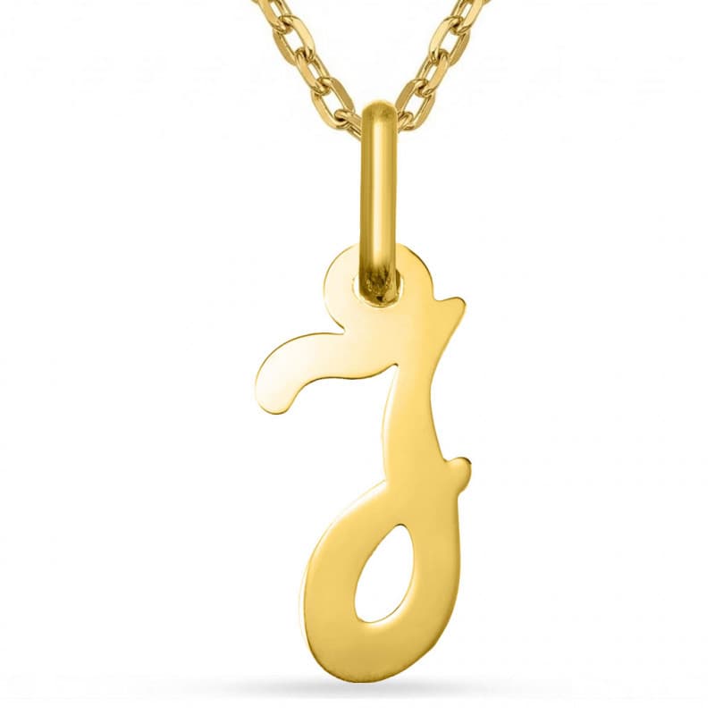 Pendentif Or Jaune - Initiale Lettre "J" - Chaine Offerte