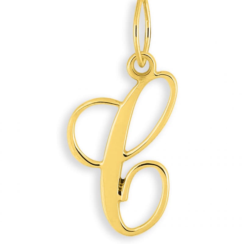 Pendentif Or Jaune - Initiale Lettre "C" - Chaine Offerte