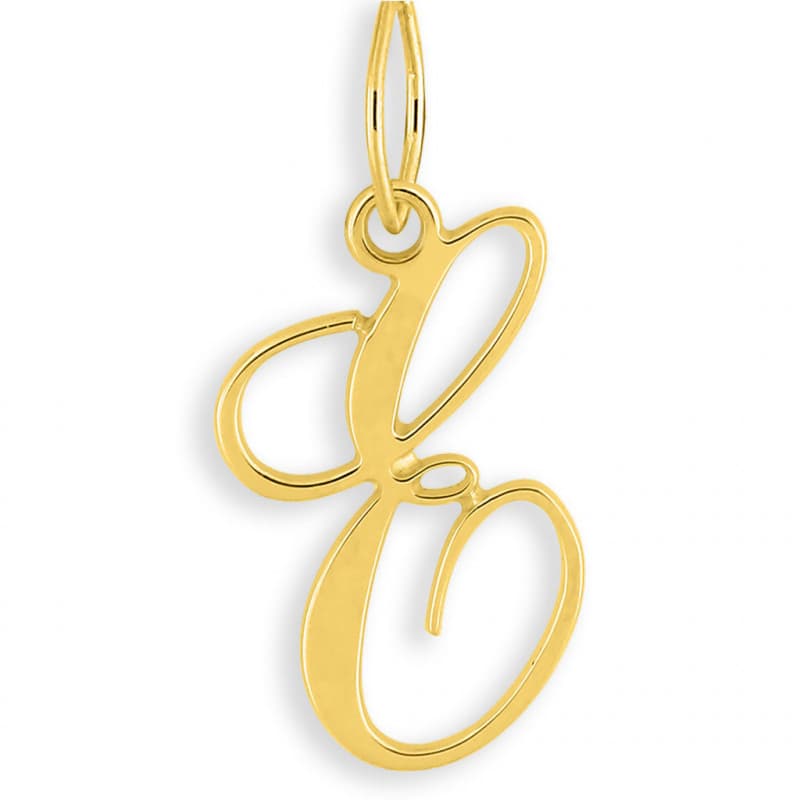 Pendentif Or Jaune - Initiale Lettre "E" - Chaine Offerte