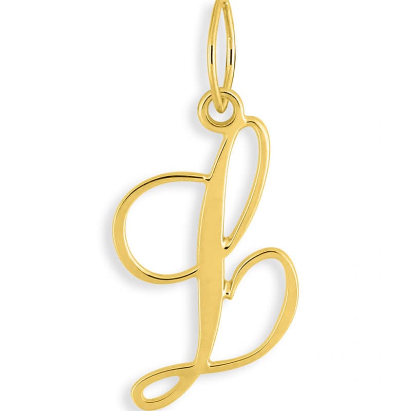Pendentif Or Jaune - Initiale Lettre "L" - Chaine Offerte