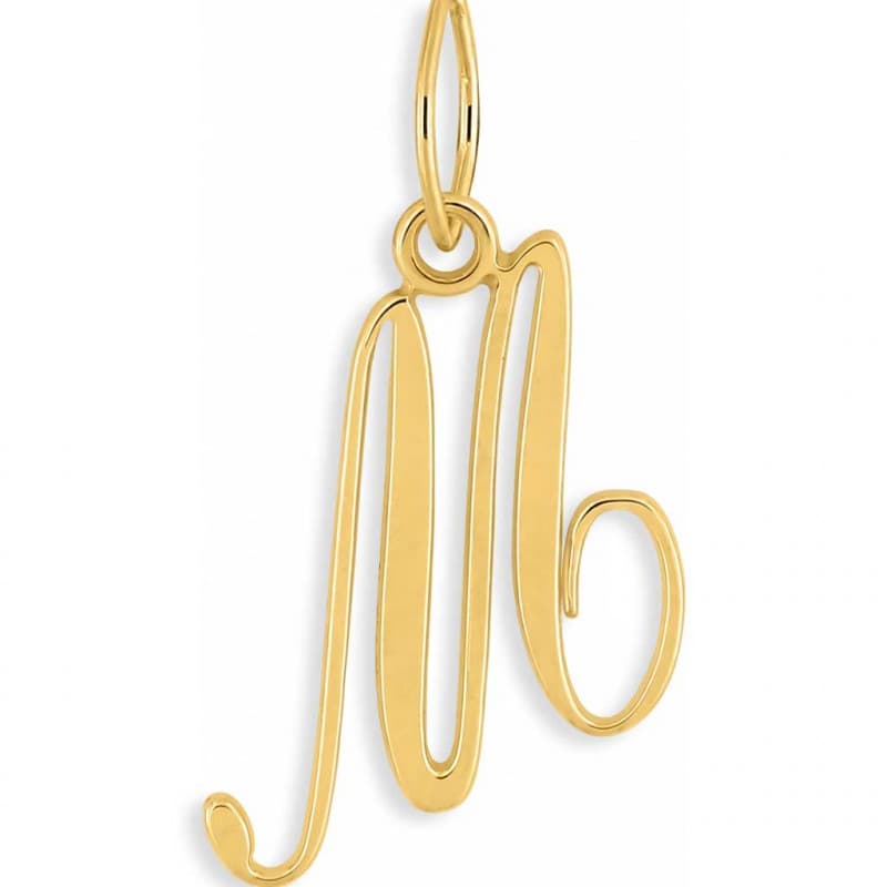Pendentif Or Jaune - Initiale Lettre "M" - Chaine Offerte