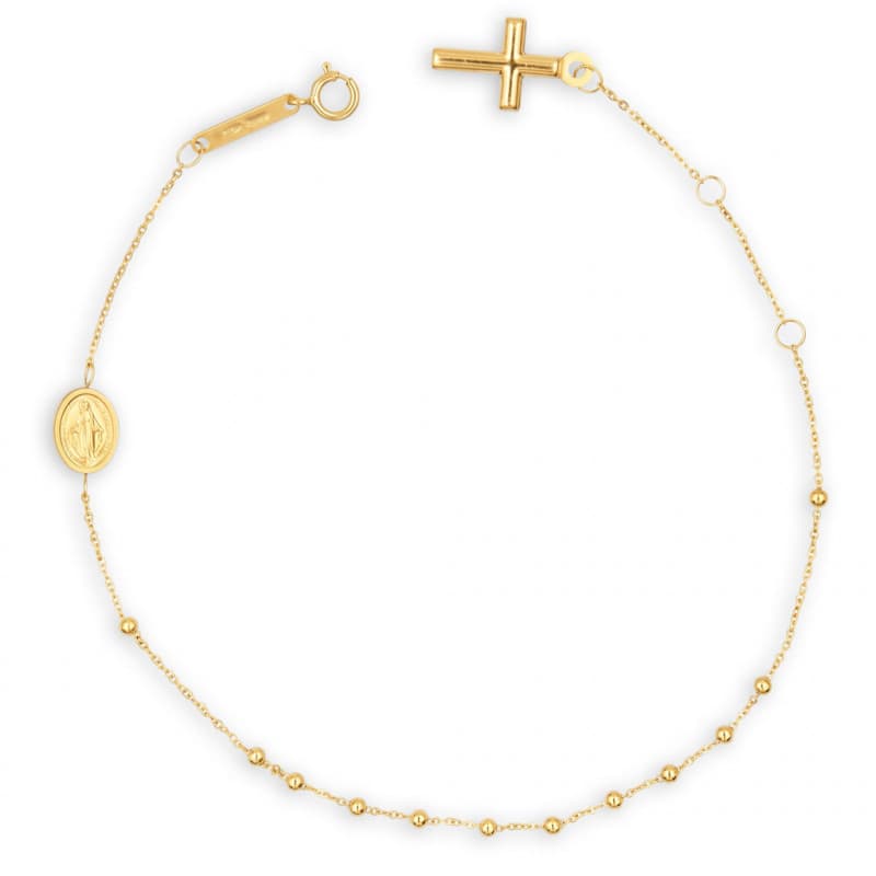 Bracelet Or 18 Carats 750/000 Jaune - Chapelet - Rosaire - Femme