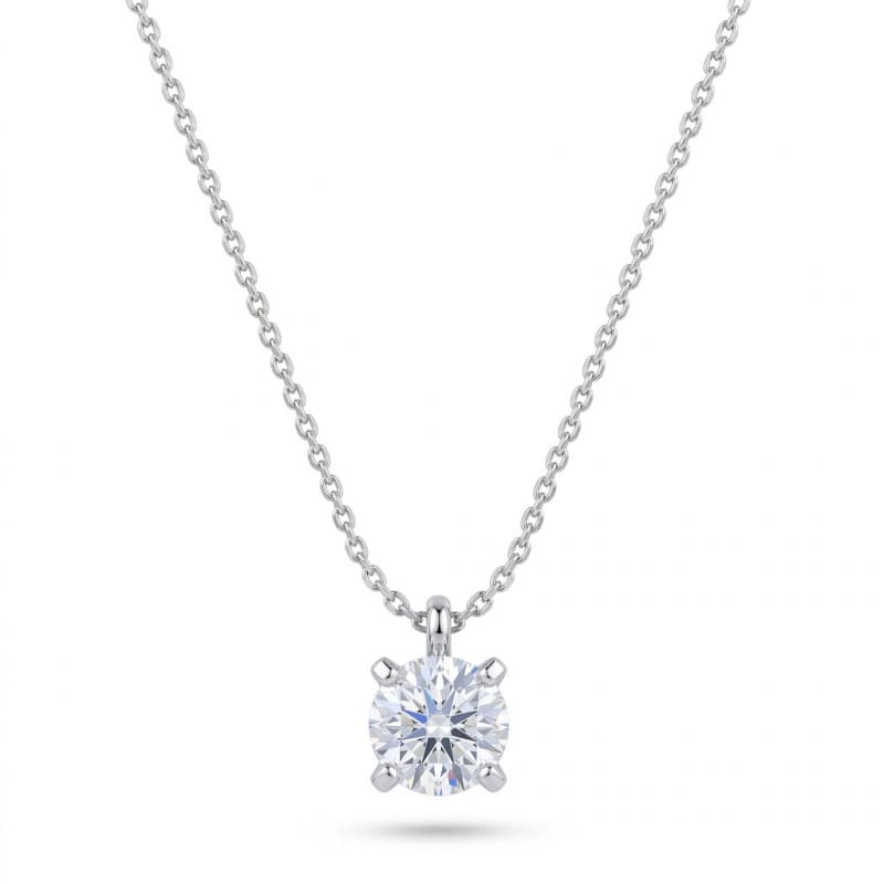 Collier Or et Diamant Solitaire de synthèse - 0.20 Carats