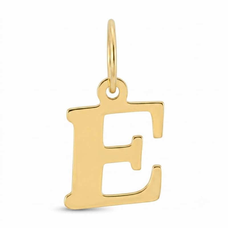 Pendentif Or Jaune - Initiale Lettre "E" - Chaine Offerte
