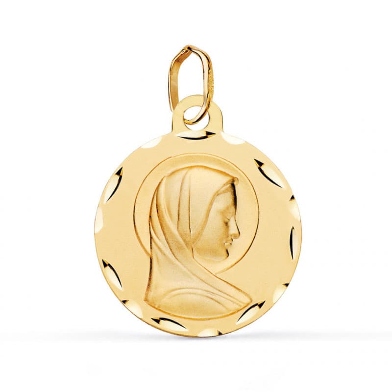 Médaille Or Jaune Vierge Marie - Chaîne et Gravure Offertes