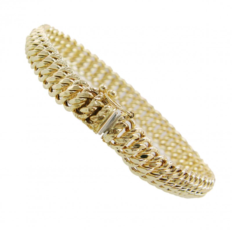 Bracelet Or 18 Carats 750/000 Jaune Maille Américaine - Femme 19cm