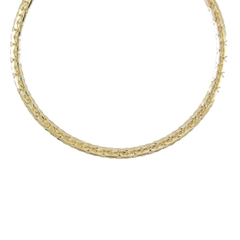 Collier Or 18 Carats 750 Maille Haricot Jaune - Femme