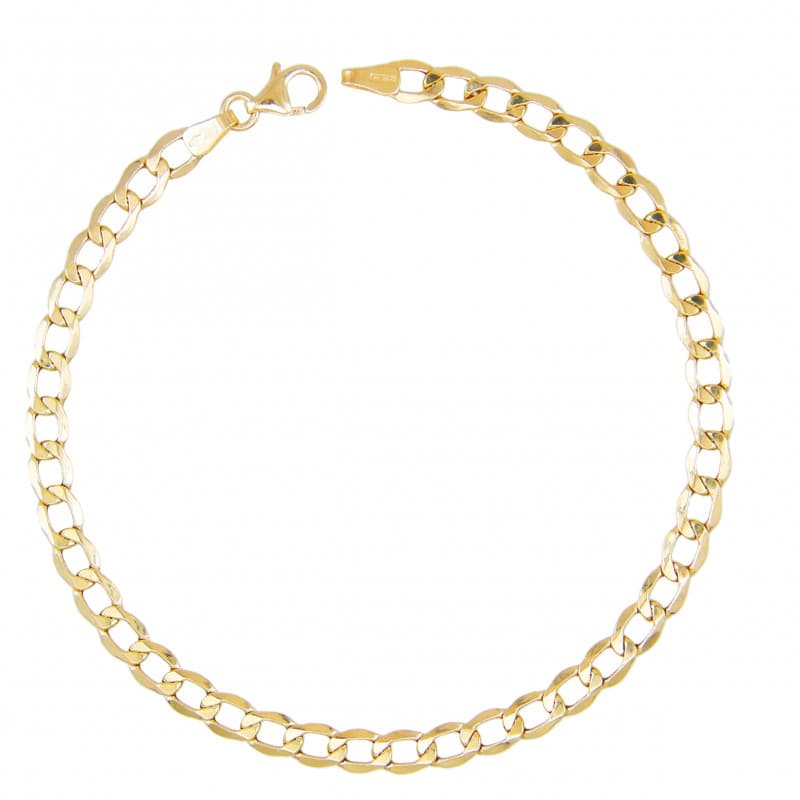 Bracelet Or 18 Carats 750 Jaune - Maille Gourmette Jaune - Homme