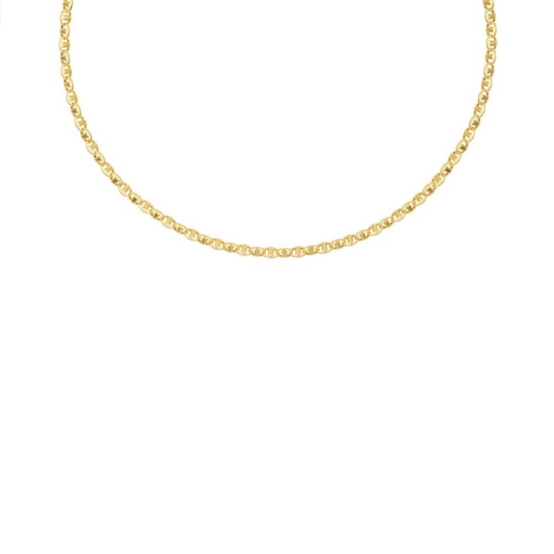 Collier Chaine Or Jaune Maille Marine Alternée - Homme