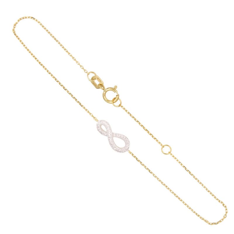 Bracelet Or Jaune et Diamants - Motif Infini Infinity - Femme