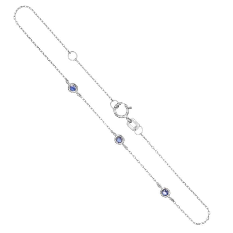 Bracelet Or Blanc et Saphirs Bleus