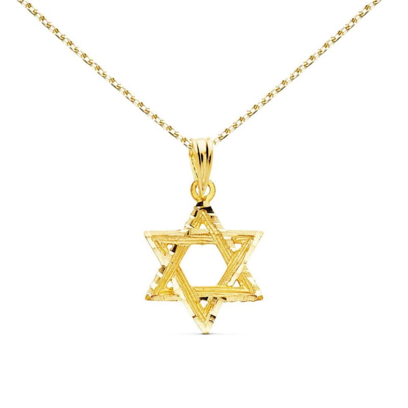 Pendentif Or 18 Carats 750/000 Etoile de David - Chaine Offerte