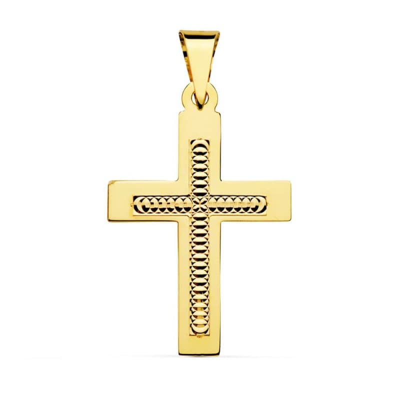 Pendentif - Médaille Croix Or 18 Carats 750 Jaune - Chaine Offerte