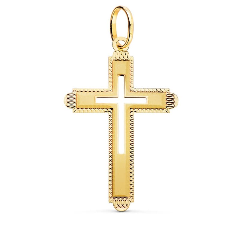 Pendentif - Médaille Croix Or 18 Carats 750 Jaune - Chaine Offerte