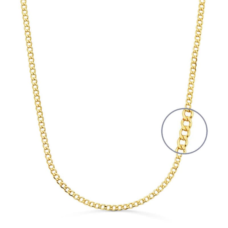 Collier Chaine Or 18 Carats 750 Jaune Maille Gourmette