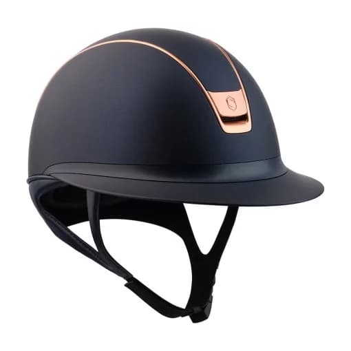 SAMSHIELD 2.0 - CASQUE D'EQUITATION MISS SHADOWMATT BLUE + PINK GOLD (Mousse Incluse)
